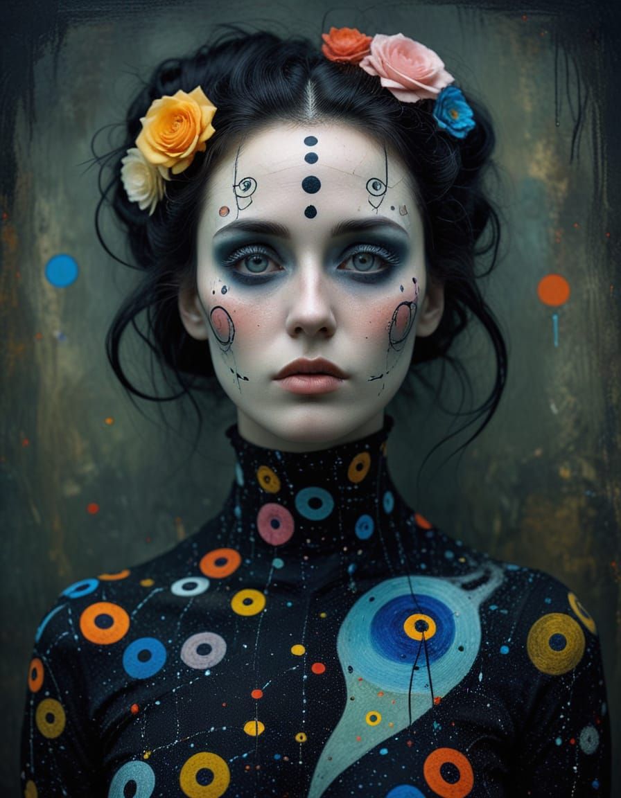 Ethereal Gothic Woman in Nocturnal Naturecore Splendor