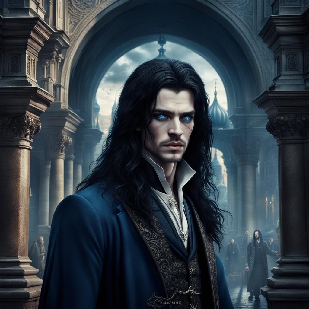 Elegant Vampire in 1700s Moscow: Digital Painting