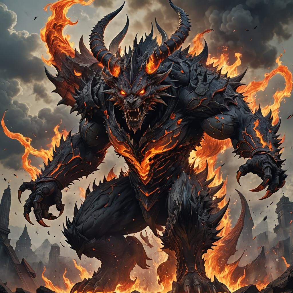 Fearsome Dragonkin in 3D Anime Art Style