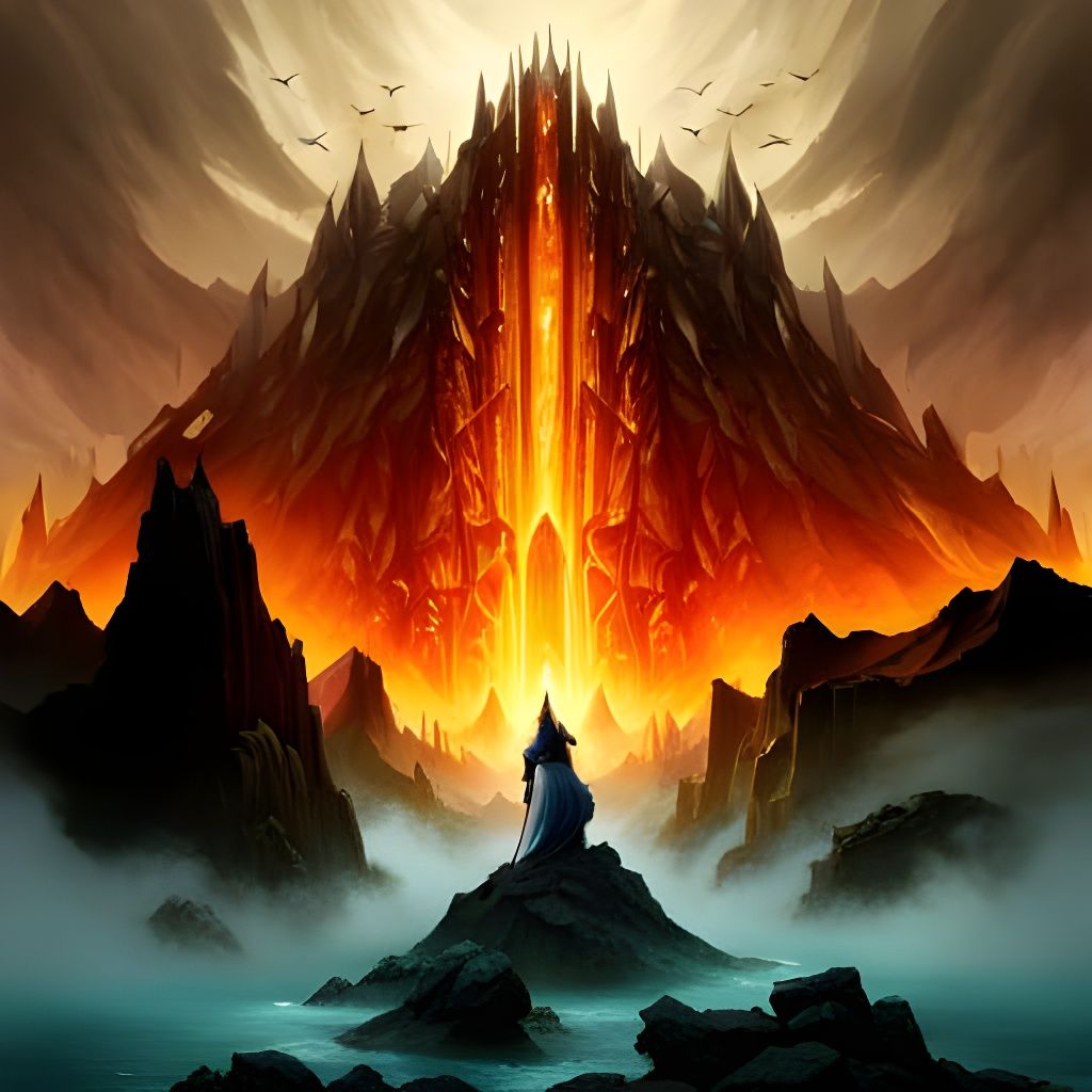 Epic Mount Doom Landscape in Fantasycore Style