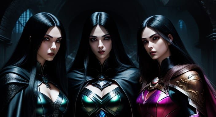 Voluptuous Vampires in Crypt: Comic Book Art