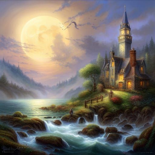 Ethereal Moon Elf Teamwork in Fantasy Style