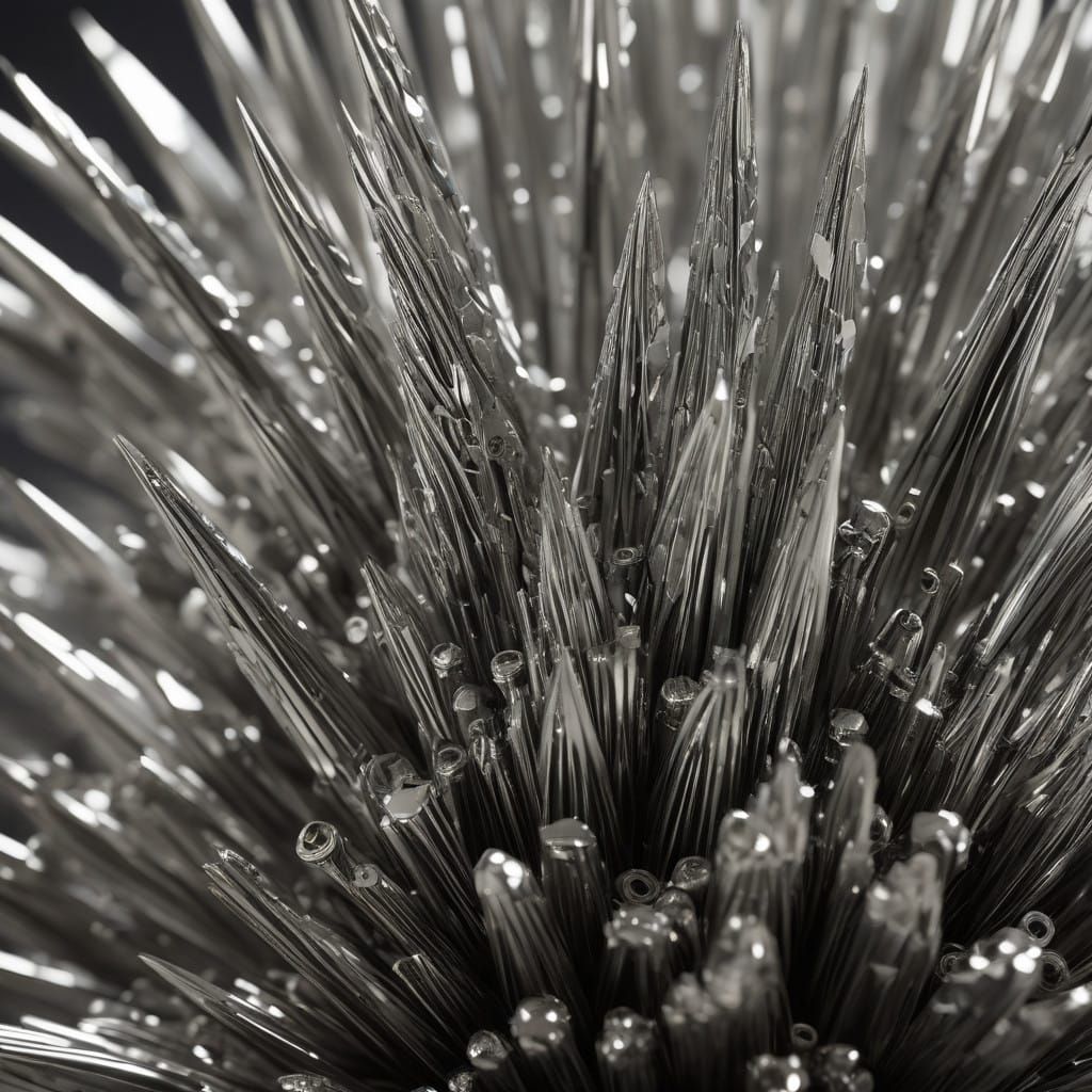 Metallic Forest of Delicate Silver Bristles