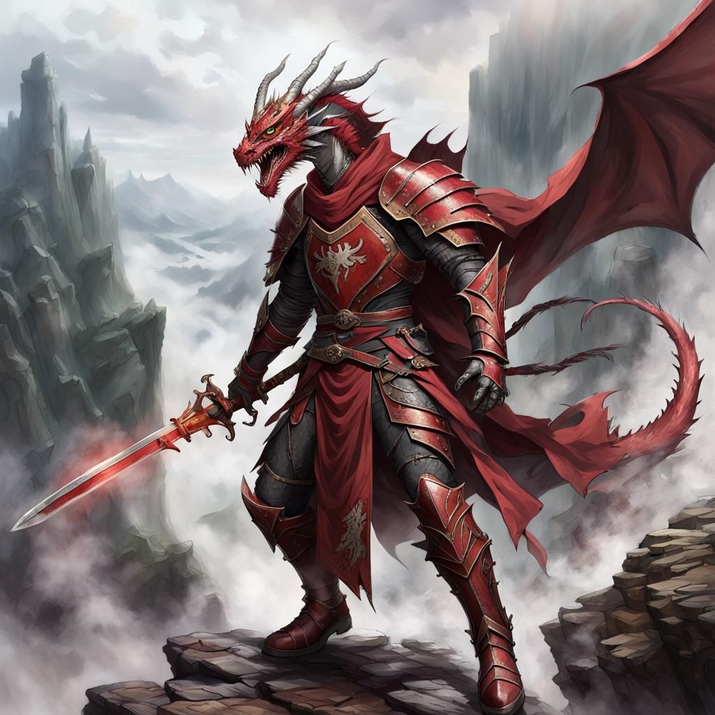 Dragon Slayer Leaps Onto Dragon Back in Gothic Style