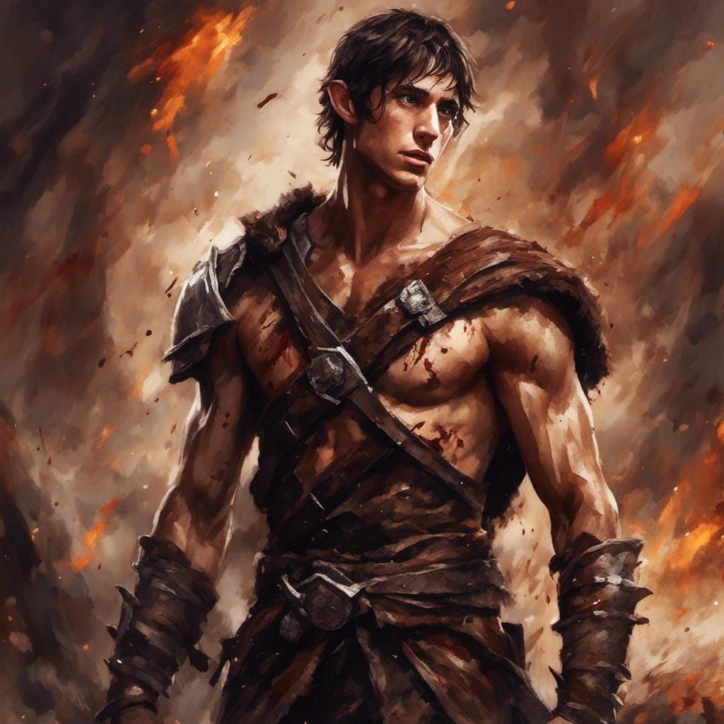 Gritty Portrait of a Soldier Training for Battle