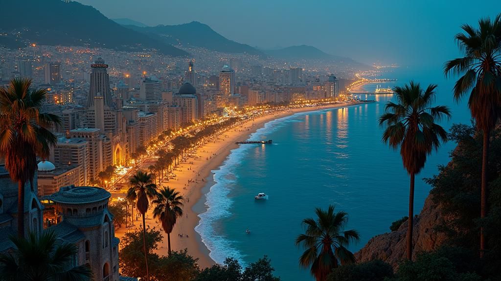 Futuristic Metropolis by the Sea: Digital Art