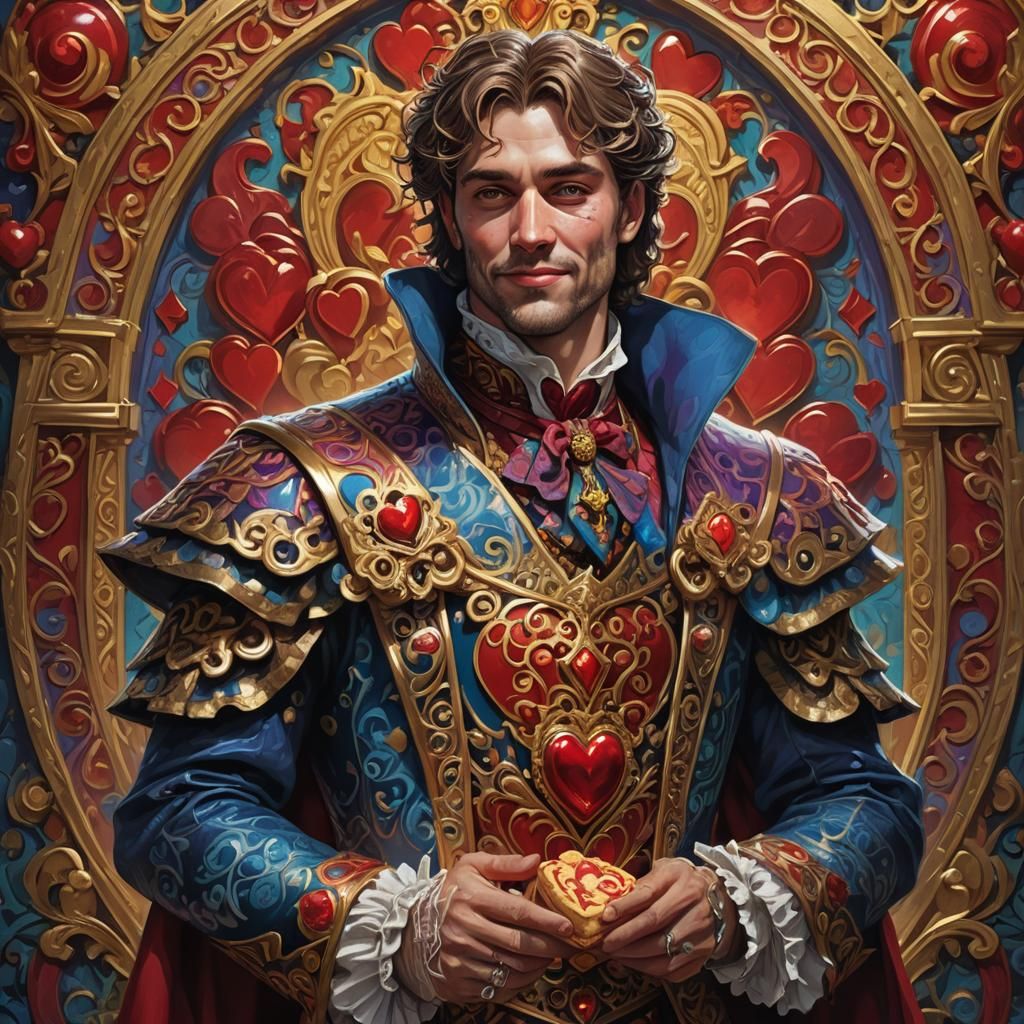 Sly Knave of Hearts Stolen Tart Portrait in Opulent Style