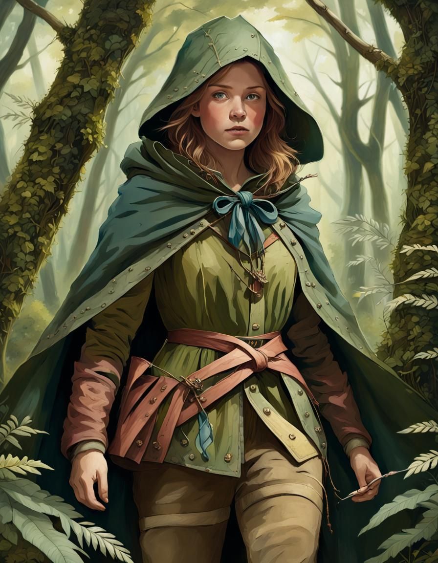 Skilled Ranger in Verdant Wilds, Fantasy Art