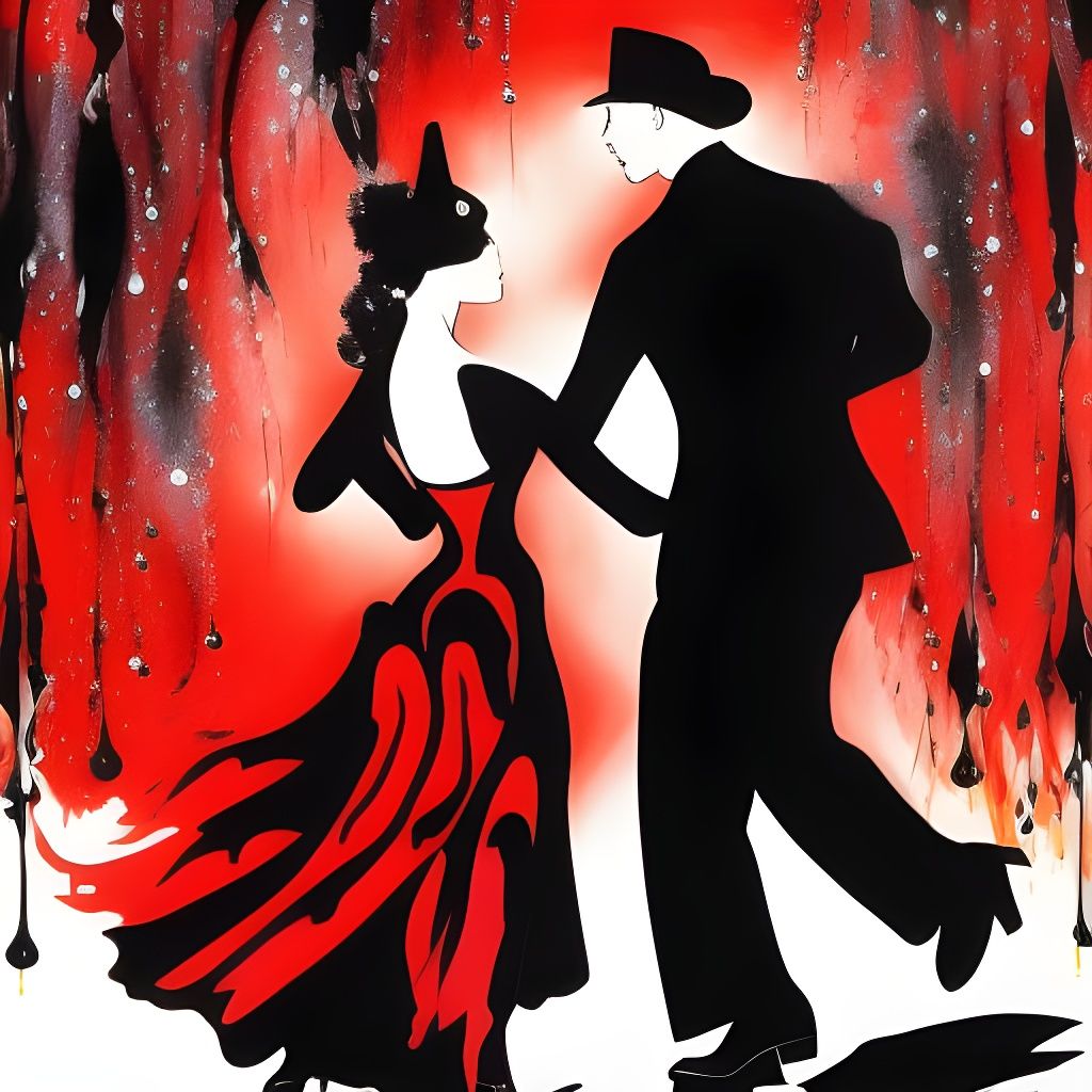 Tango Dancers in Art Deco Style
