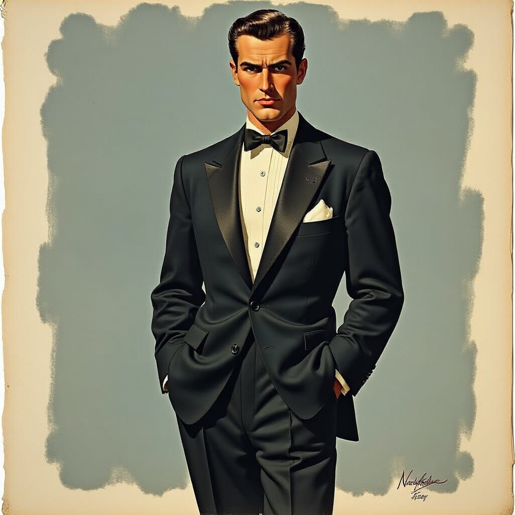 1950s Spy in Formal Wear, Rockwell Style