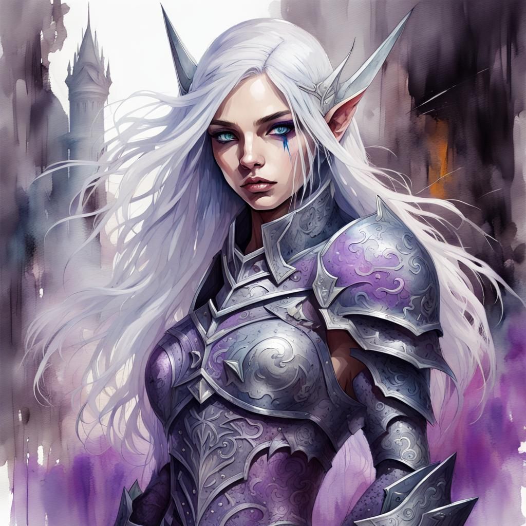 Silver Hair Elf Knight.