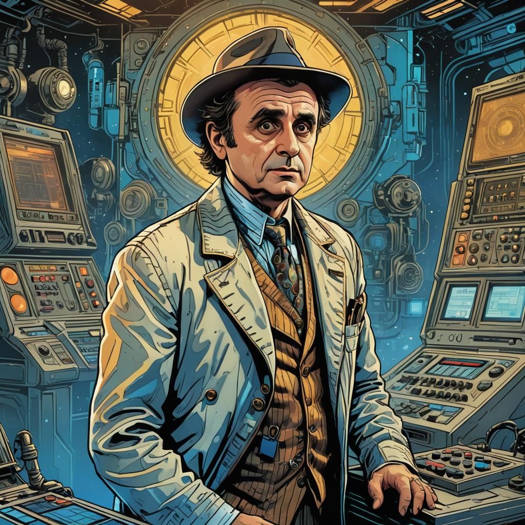 Seventh Doctor in Time Machine, Comic Book Art