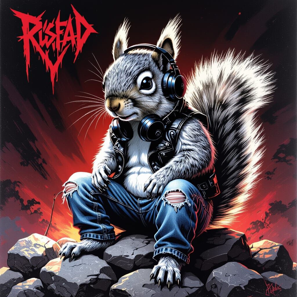 Heavy Metal Squirrel Rock Icon