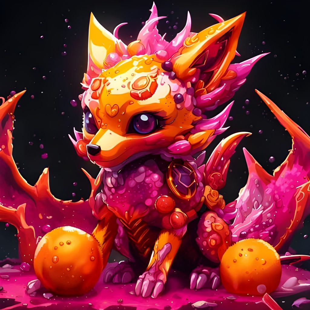 Dragonfruit Fox Robot Hybrid Creature