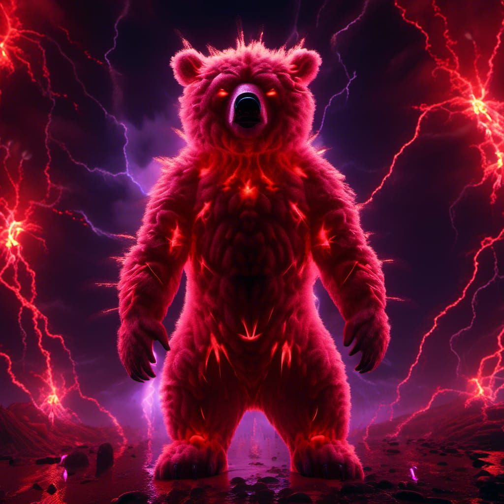 Menacing Obese Bear in Electrical Storm