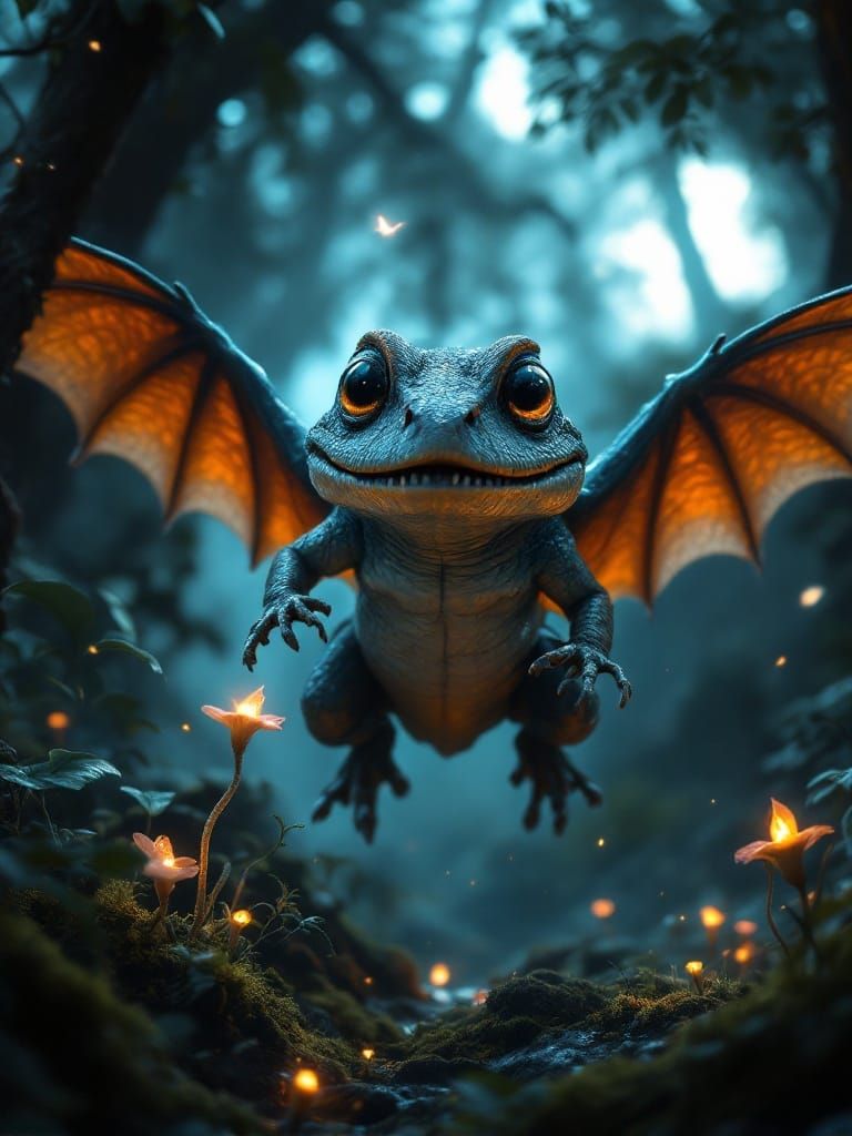 Mythic Amphibious Hybrid in Moonlit Jungle