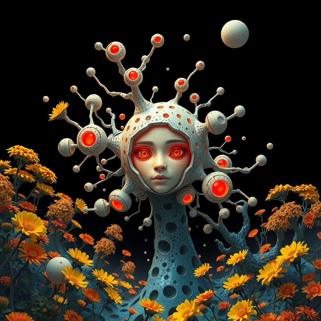 Surreal Futuristic Entity in Dreamlike Abstraction