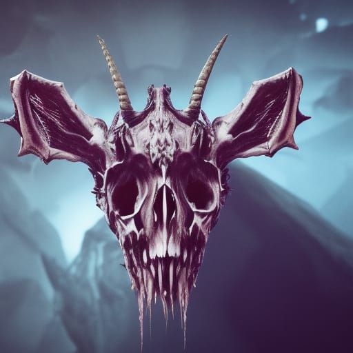 Rotting Zombie Goat Head Skulls on Altar