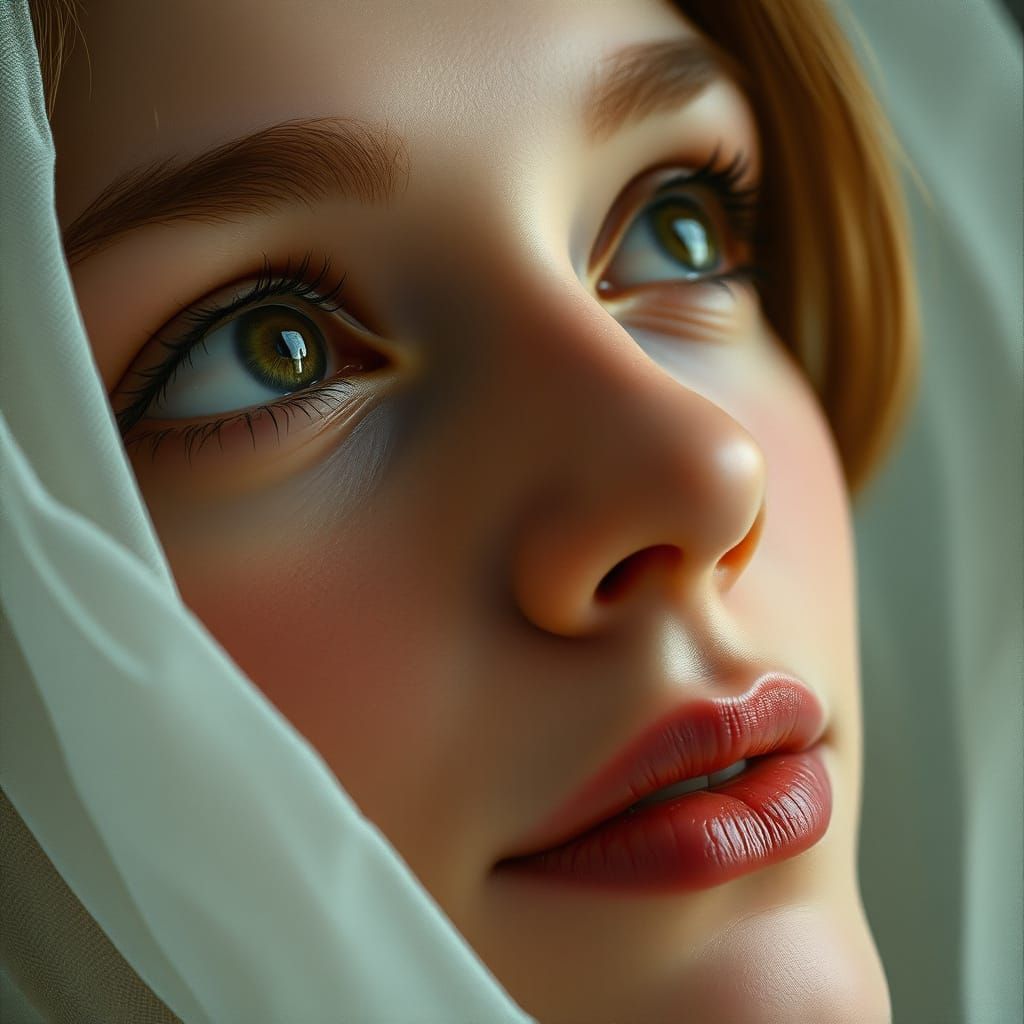 Enchanting Portrait of a Daydreaming Woman