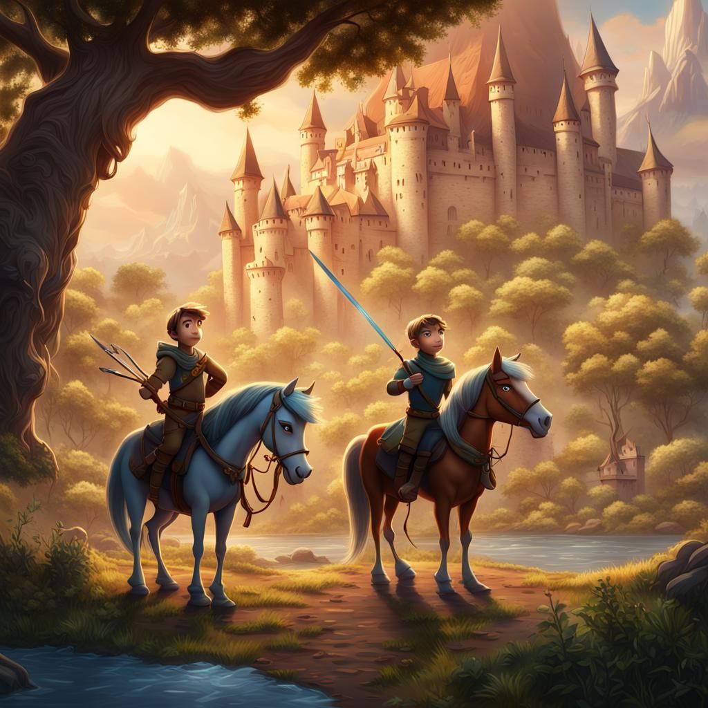 Fantasy Adventure: Two Boys and Their Horses