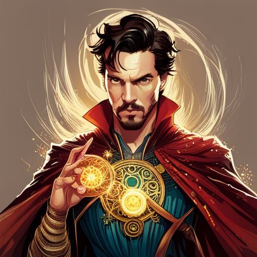 Steampunk Cybernetic Doctor Strange Digital Art