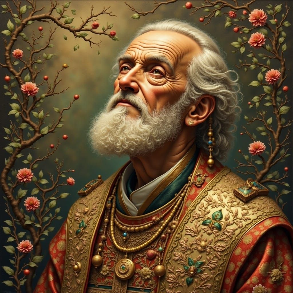 <lora:Japanese Culture:1.0>  a old man , a priest