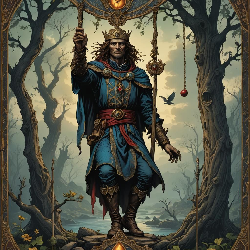 The Hanged Man and The Fool Tarot Cards