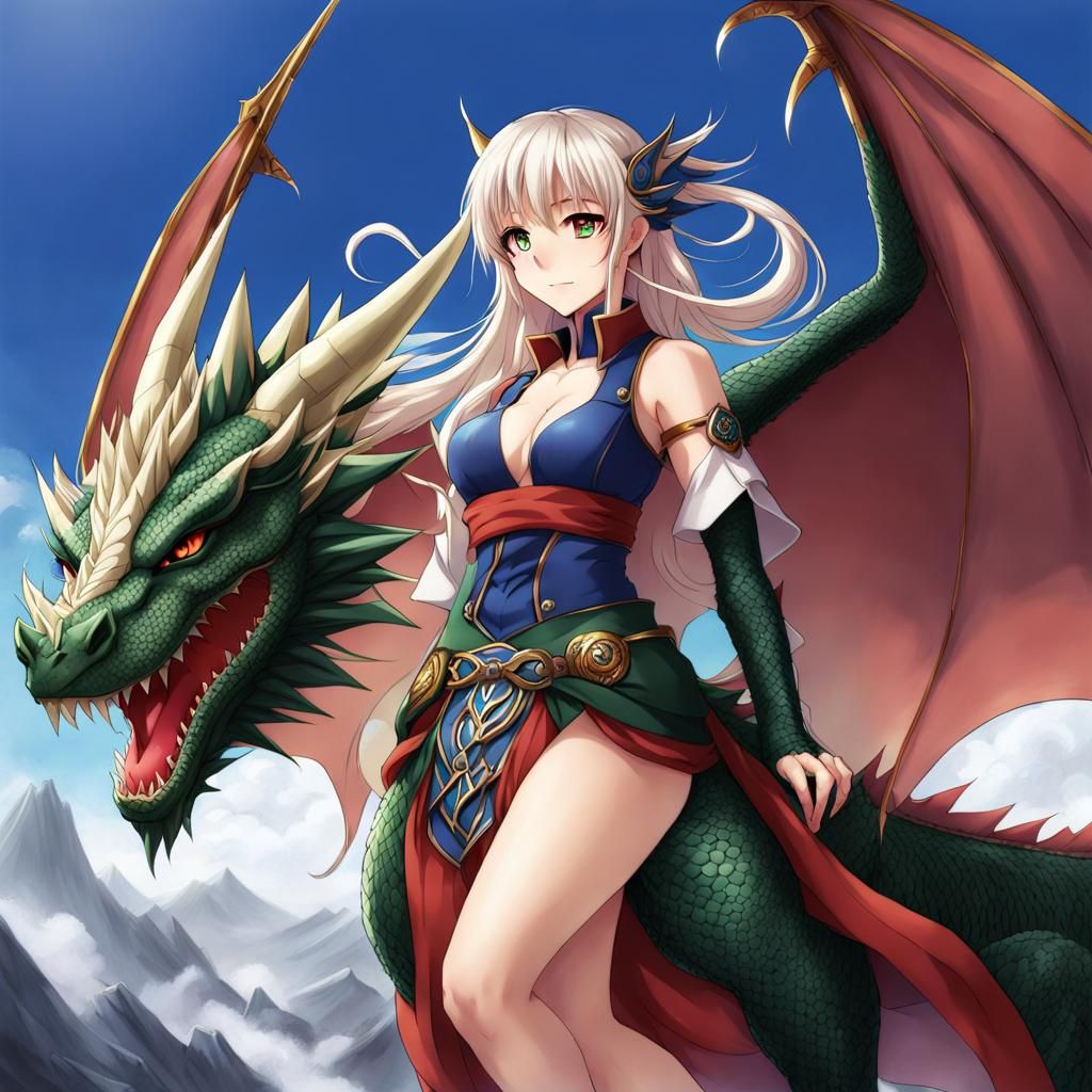 Anime Style Female Dragon Illustration