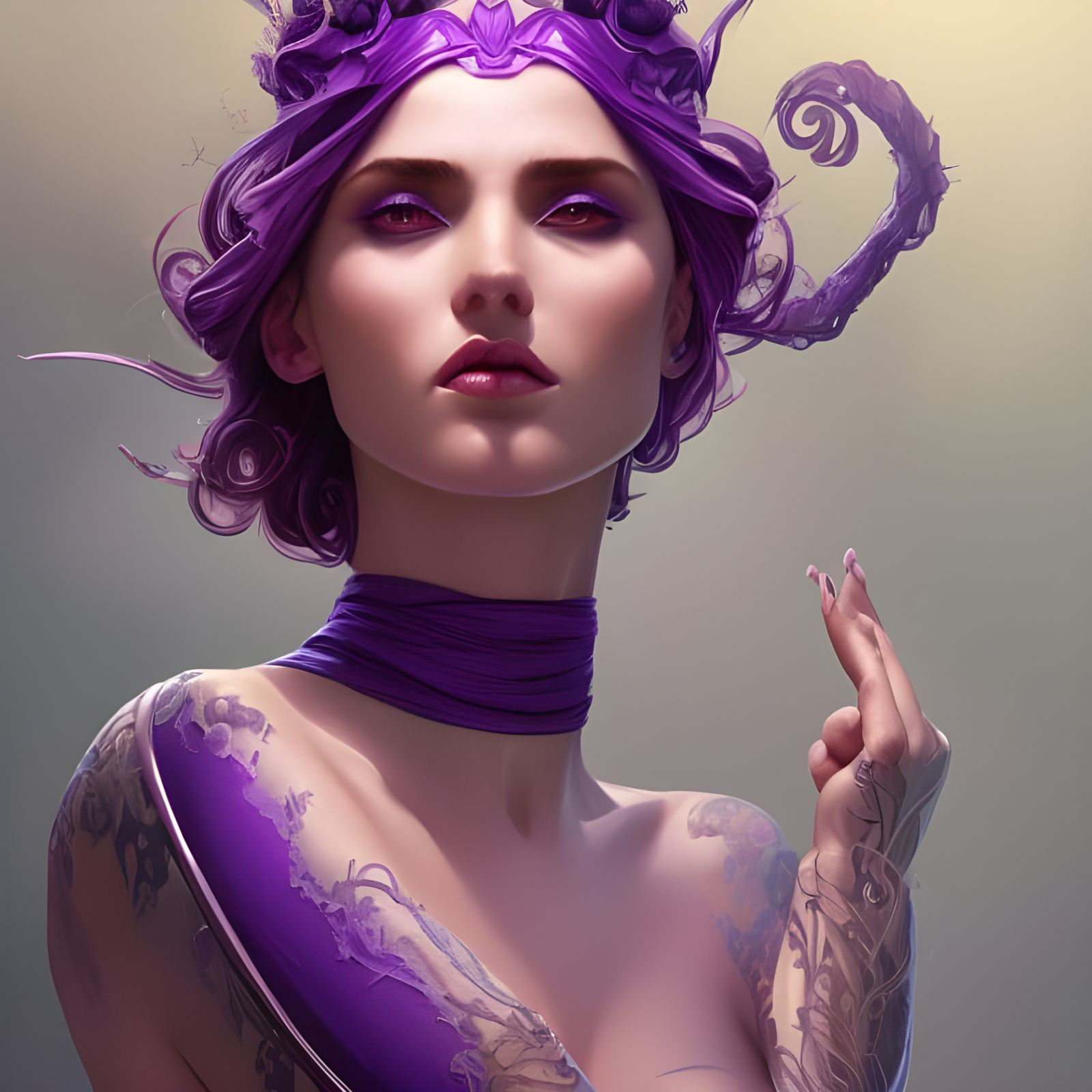Beautiful Witch Portrait in Hyperdetailed Digital Art