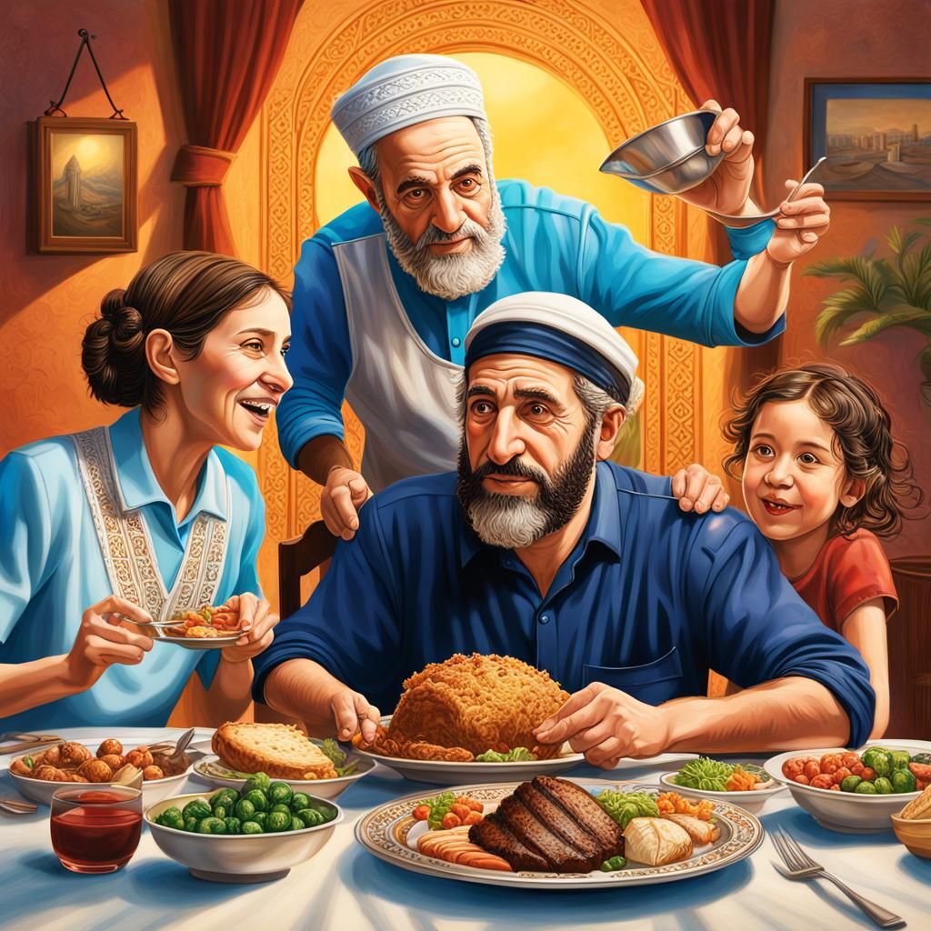 Passover Dinner: A Hyperrealistic Jewish Family Celebration