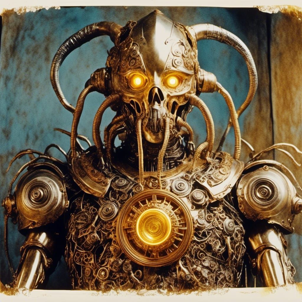 Machinepunk Elder God in Golden Armor