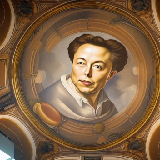 Renaissance Mural of Elon Musk