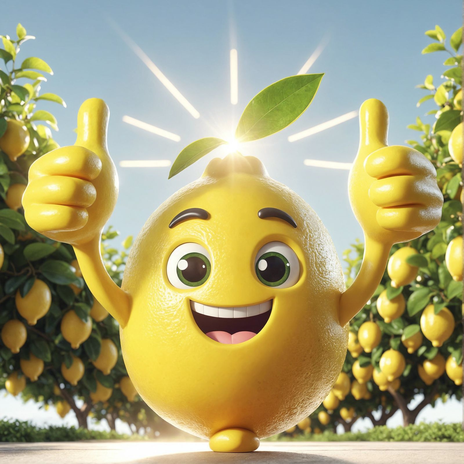 Cheerful Lemon Character Animation Radiating Positivity