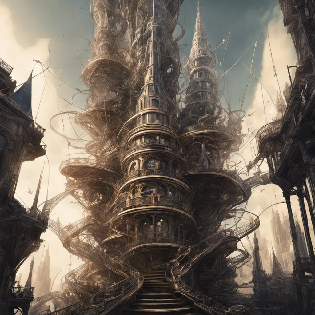 Quantum Mirage Spire: A Chaotic Digital Masterpiece