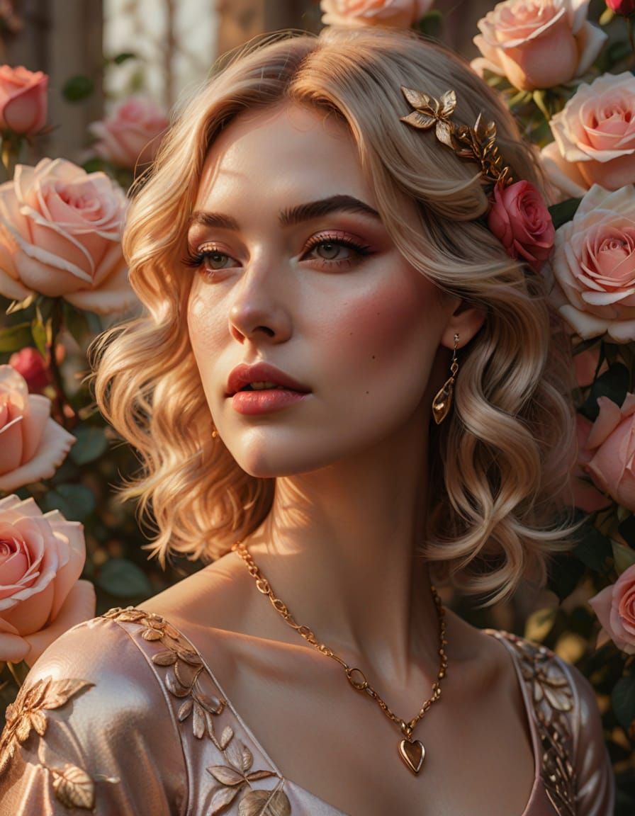 Serene Surrealist Beauty in Vibrant Oil Painting