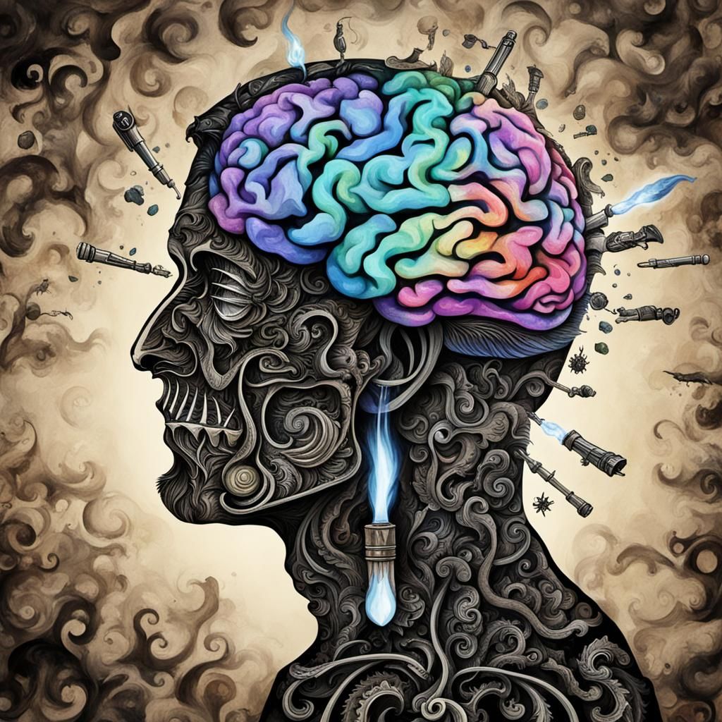 Surreal Gods and Demons Brain Mashup