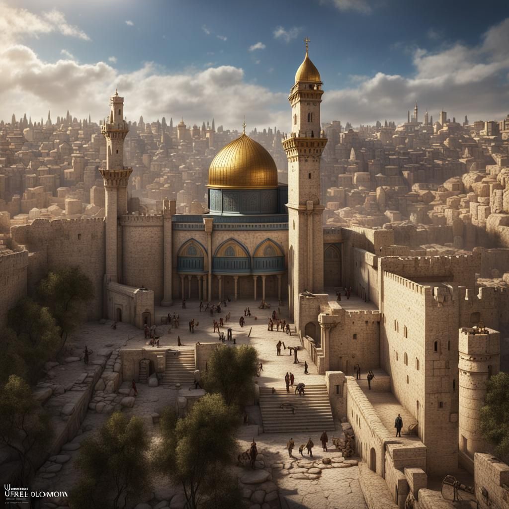 Medieval Jerusalem in Vibrant Fantasy Style