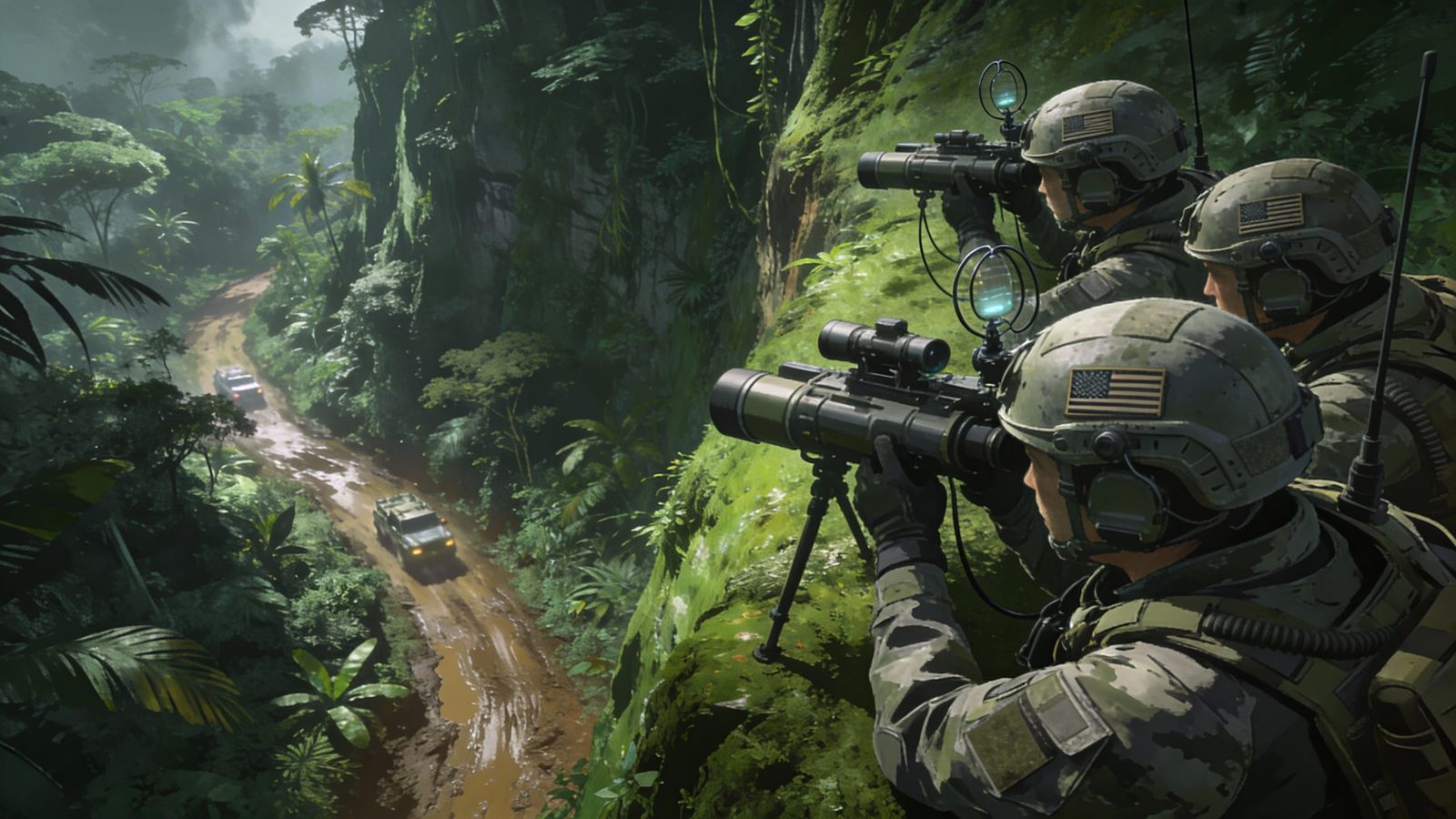 Special Forces Jungle Reconnaissance Mission in Syd Mead Sty...