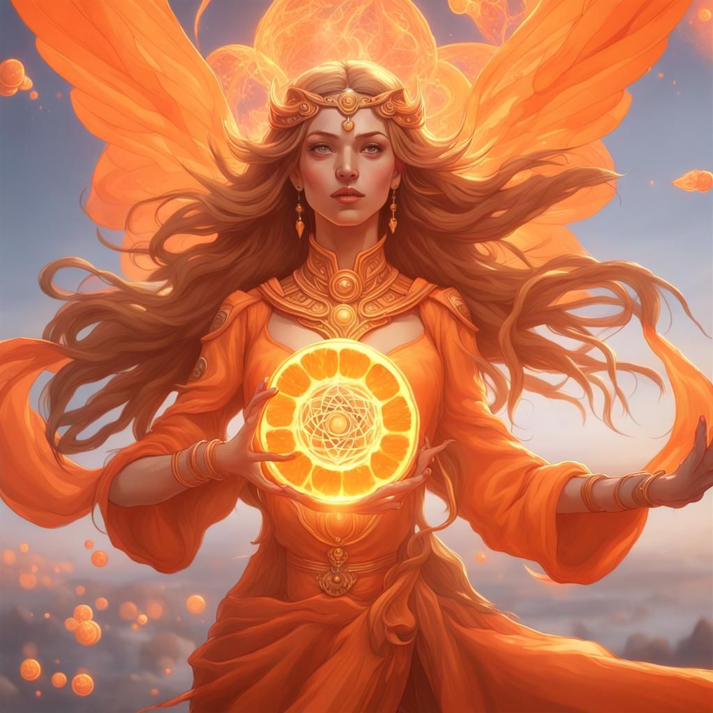 Fantasy Girl with Magical Chakras, Hyperdetailed Portrait