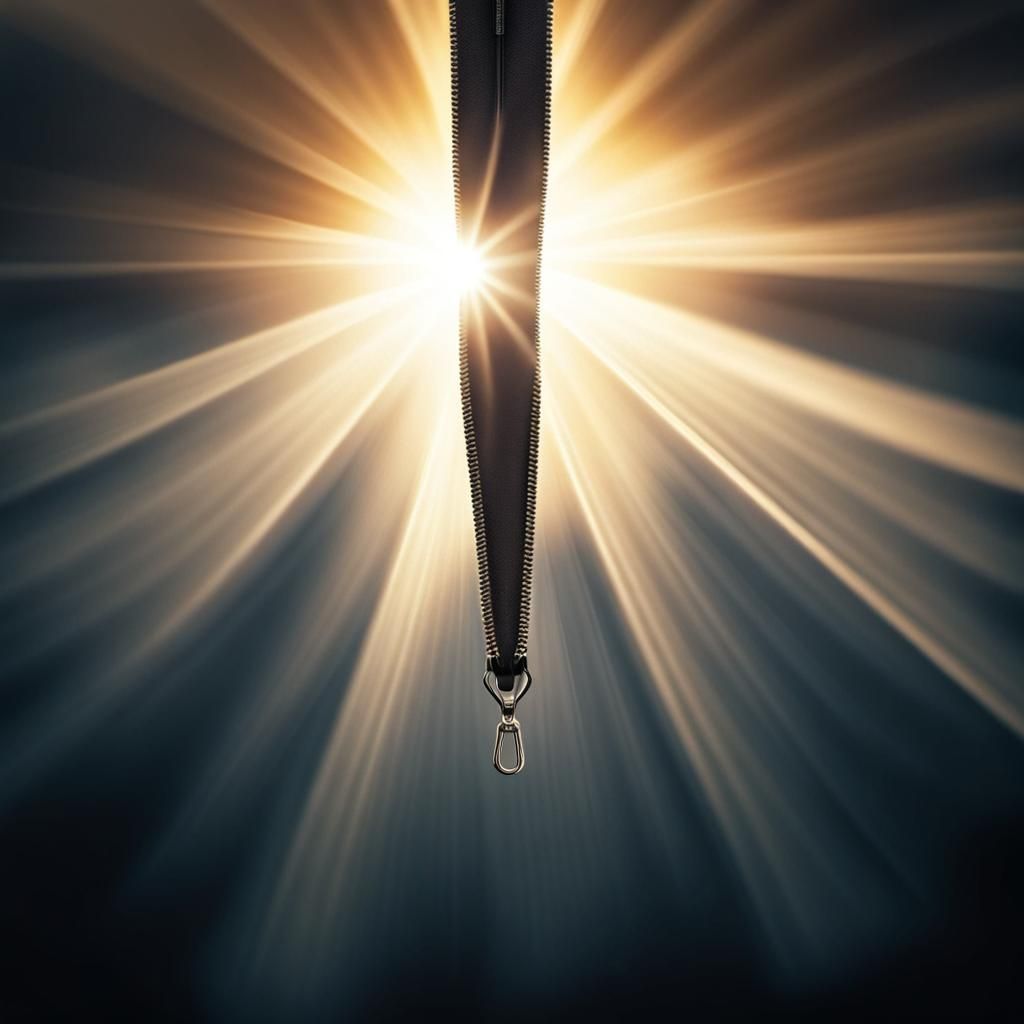 Zipper Opens to Release Sunshine into Darkness