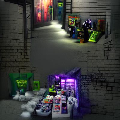 Cyberpunk Alleyway Scene at Night