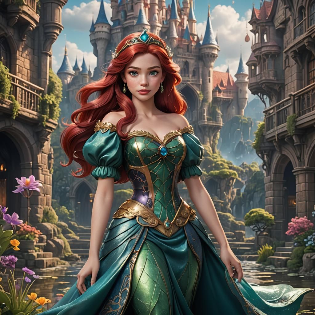 Princess Ariel in Manga Style: Detailed Matte Painting