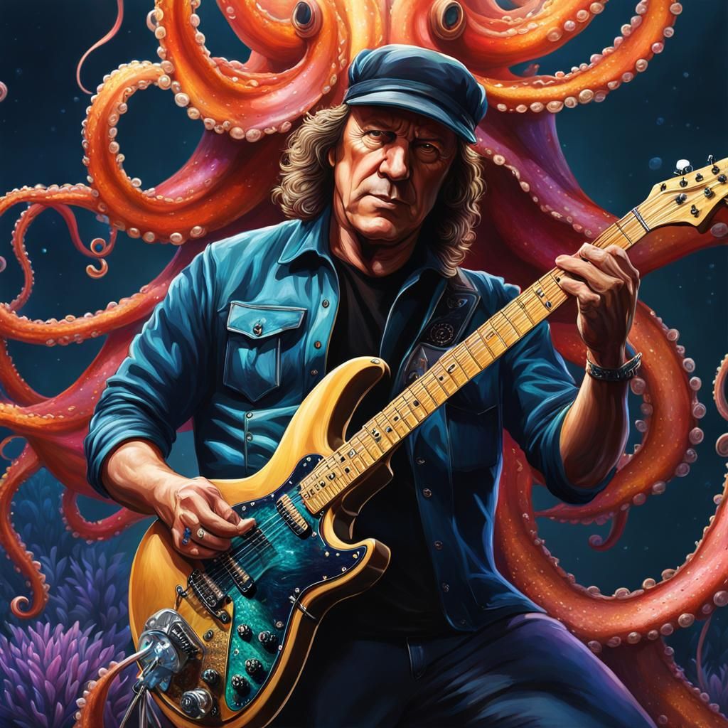 Brian Johnson as a Deep Sea Squid Guitarist