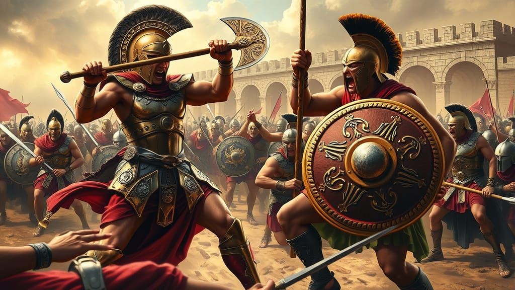 Greeks vs Trojans Clash in Epic Bronze Age Battle Scene