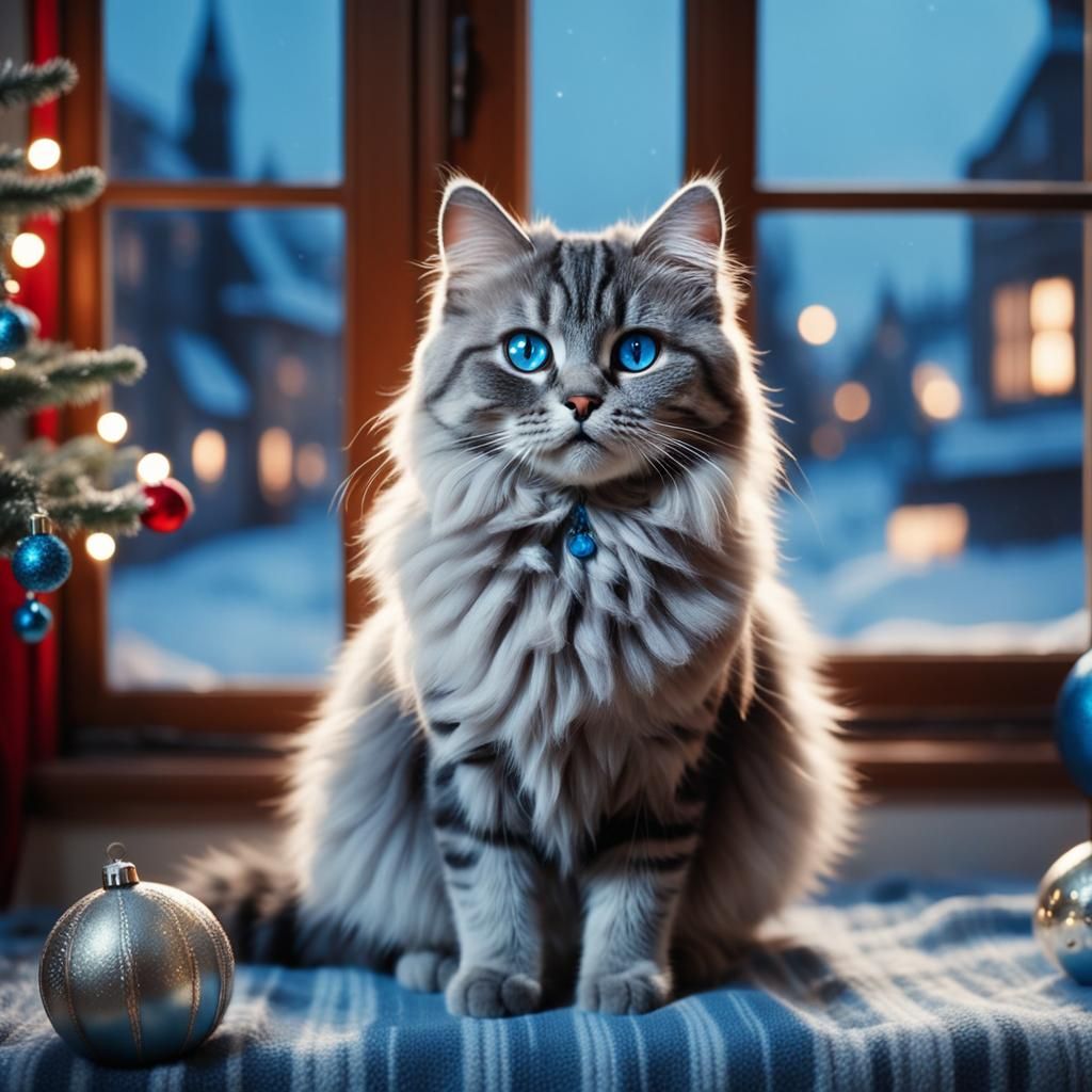 Cat Waiting for Christmas