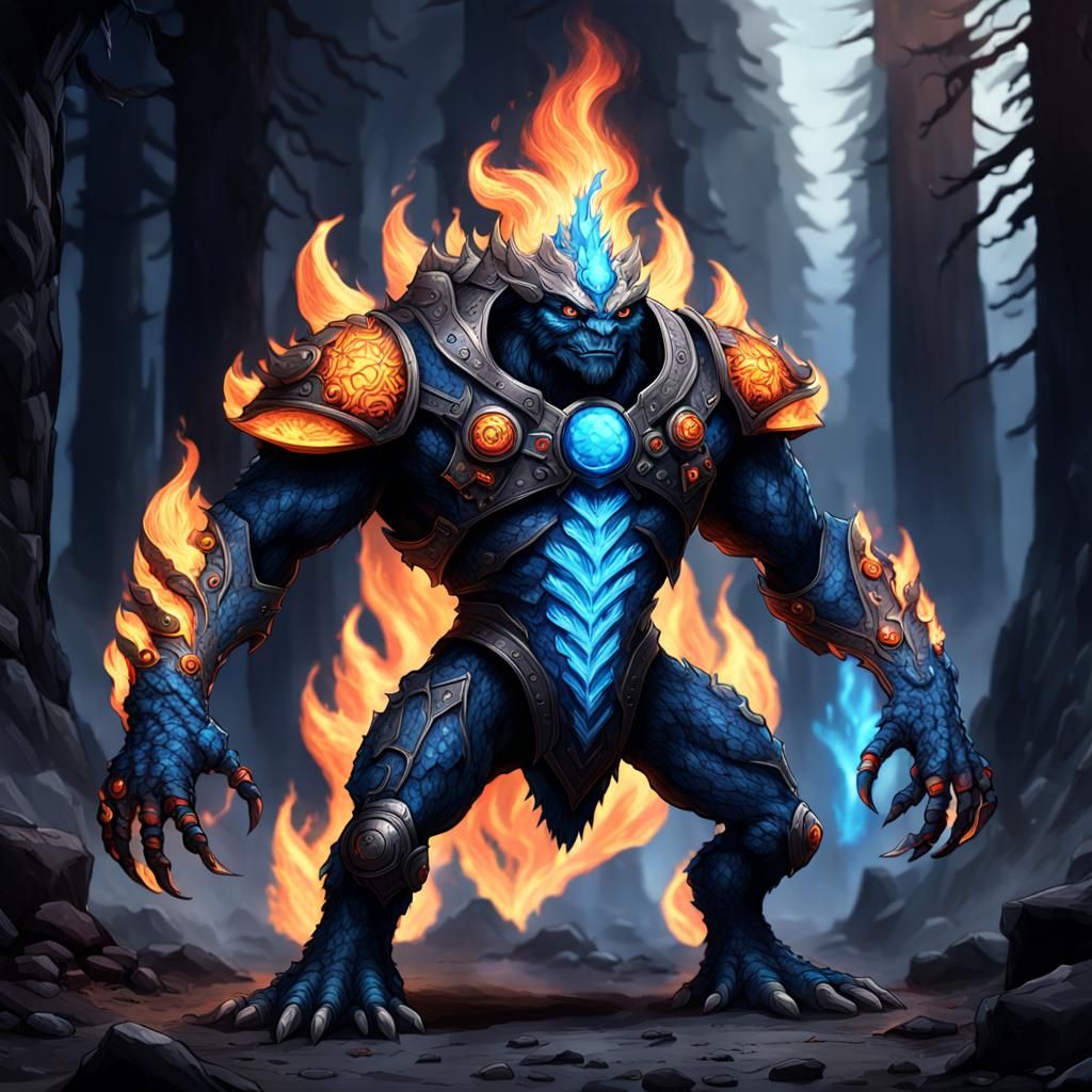 Noble Fire Creature with Lava Limbs