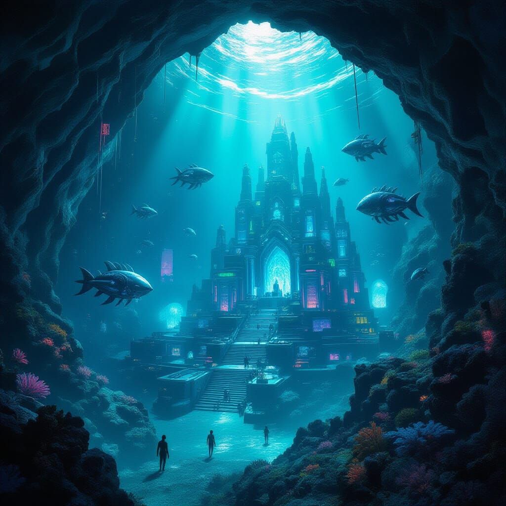 Secret Underwater City in Giant Geode