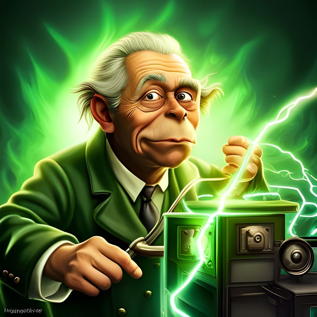 Mad Scientist's Lightning Experiment in Hyperrealistic HDR