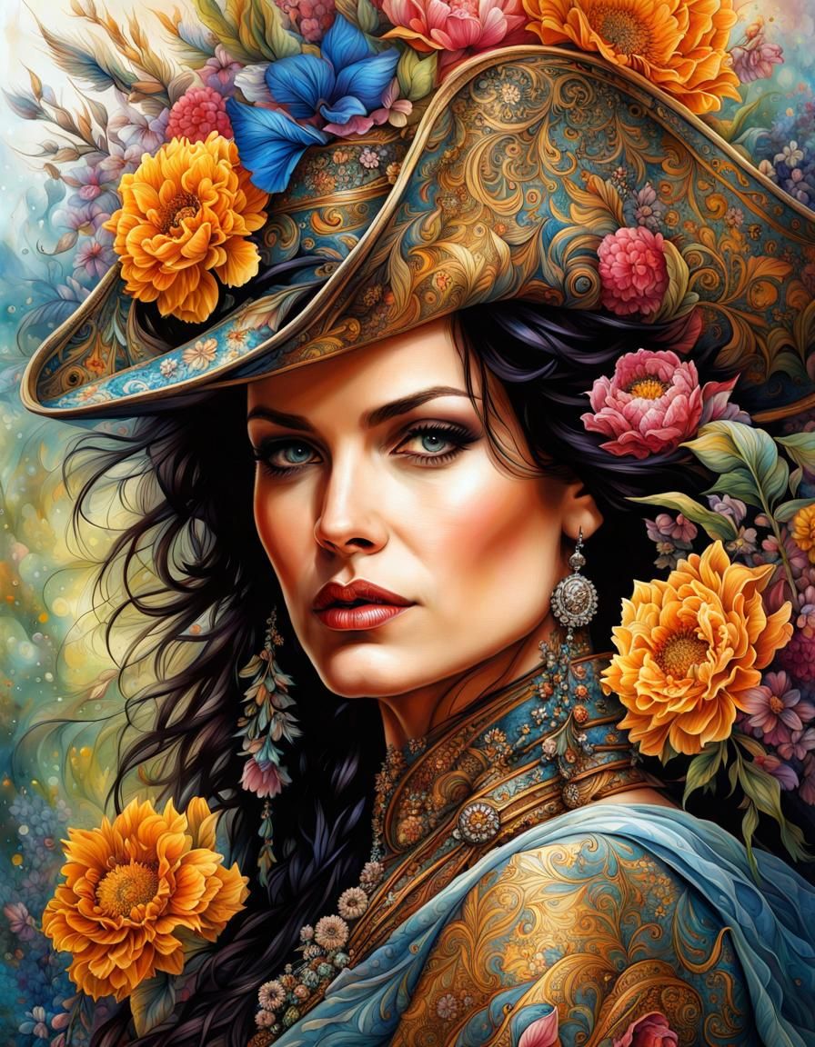 Norse Pirate Ninja God with Floral Details