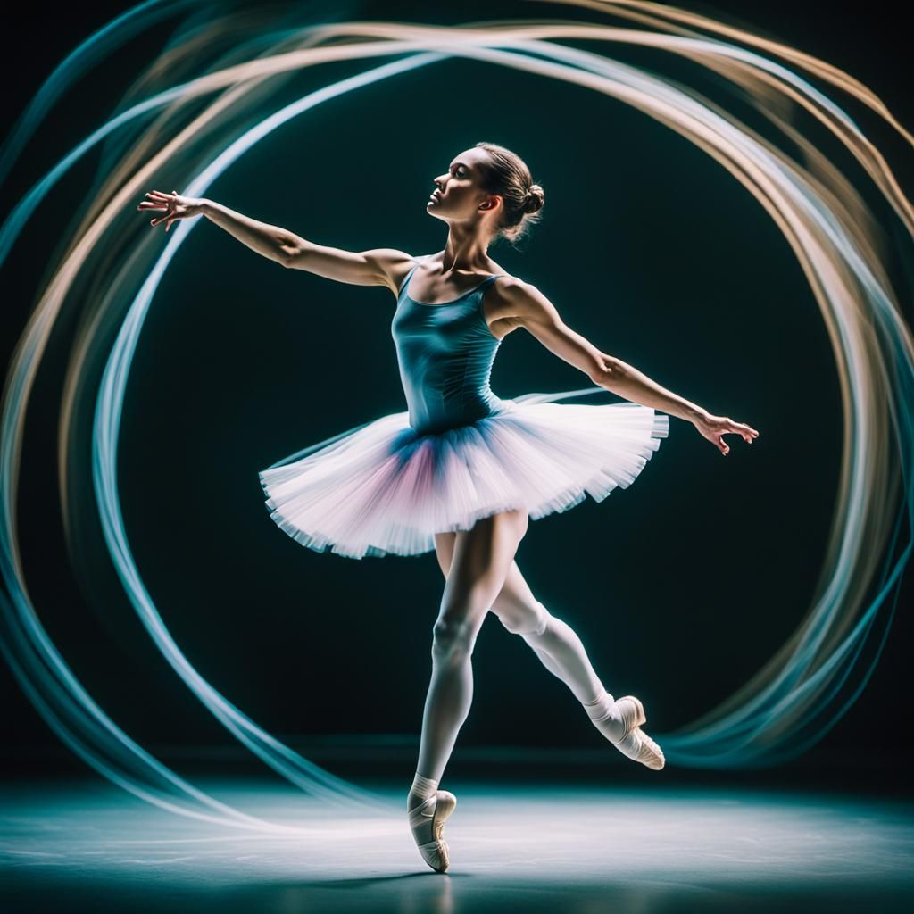 Ballerina in Motion: Light Painting Photography